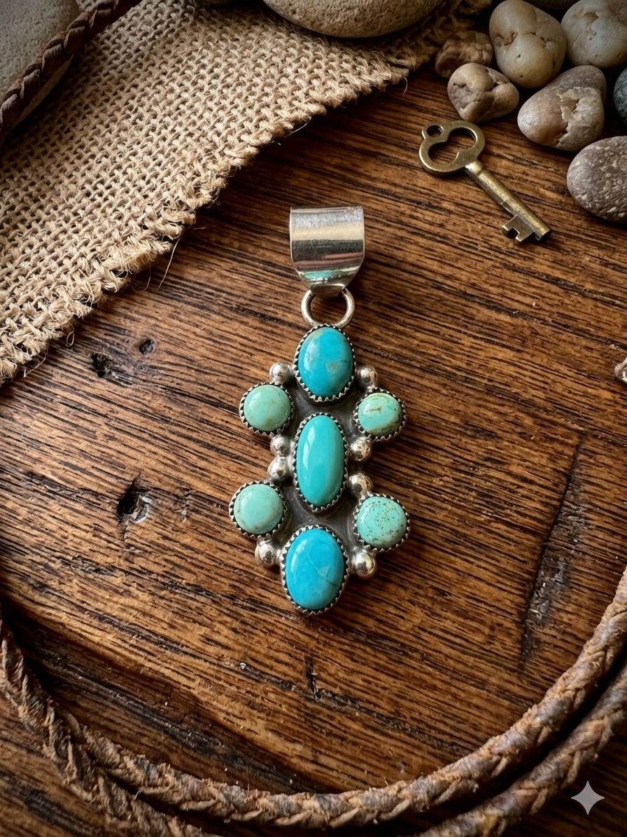Multi Turquoise Stone Pendant