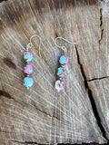 Cotton candy dahlia earrings